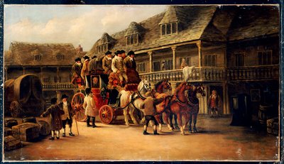 Går ombord på bussen til London, 1879 af J.C. Maggs