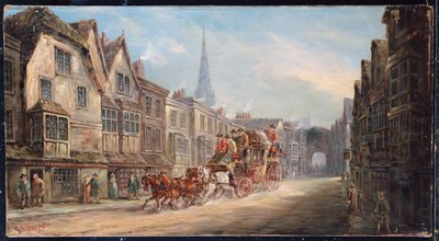 London til Exeter Royal Mail passerer gennem Salisbury, 1895 af J.C. Maggs