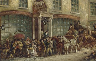 White Horse Cellar Hatchetts, Piccadilly, London (chromolitho) af J.C. Maggs