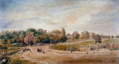 Court Lane og Lordship Lane, Dulwich, London, 1860. af JC Mandy
