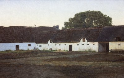 En gård i Vendsyssel. Solnedgang af J.C. Schlichtkrull