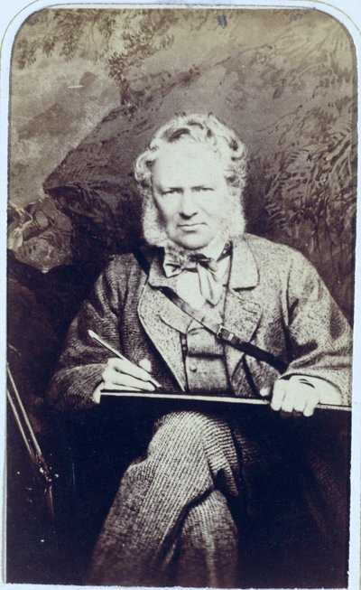 Portræt af Sir Edwin Landseer (1802-73) (albumin print) af J.C. Watkins