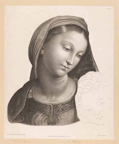 Maria mødte venlig Madonna af Foligno af J.F. Cazenave