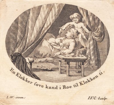 En fed klokker ligger og sover af J.F. Clemens