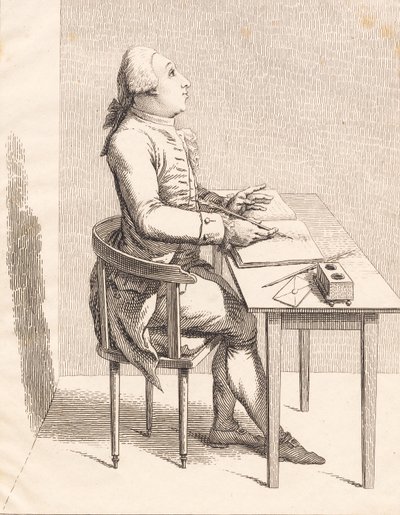 En herre ved et skrivebord af J.F. Clemens