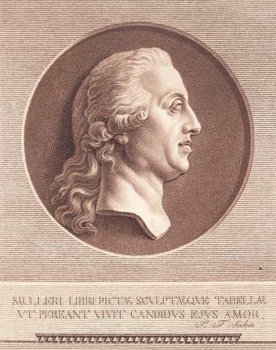 Fru Adam Mueller. Efter Wiedewelts marmormedaljon af J.F. Clemens