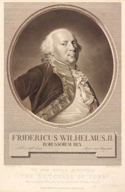 Friedrich Wilhelm II, konge af Preussen af J.F. Clemens
