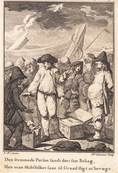 Peder Paars efter strandingen på Anholt af J.F. Clemens