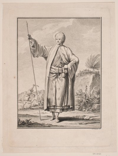 Portræt af Carsten Niebuhr i arabisk klædedragt af J.F. Clemens