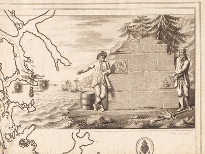 Titelvignet til et søkort af J.F. Clemens