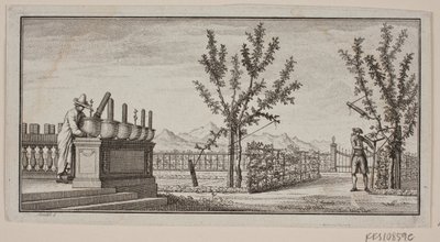 Vignet med fire vingede genier af J.F. Clemens
