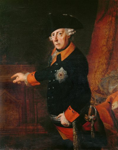 Portræt af kong Friedrich II af Preussen af J.H.C. Franke