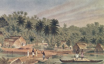 Village of Ngaloa, Kandan, Fiji, fra At Anchor af J.J. Vild af J.J. Wild