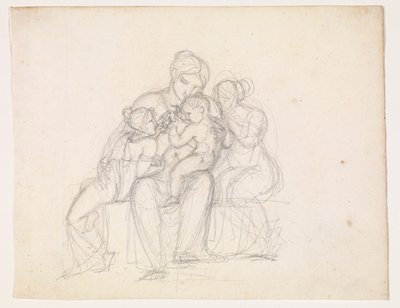 Figurgruppe. Kvinde og 3 børn af J.L. Lund