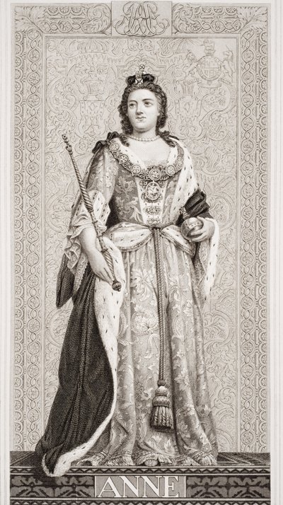 Dronning Anne (1665-1714) fra `Illustrationer af engelsk og skotsk historie