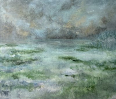 Tåget sumpgrønt af JMF FINE ART