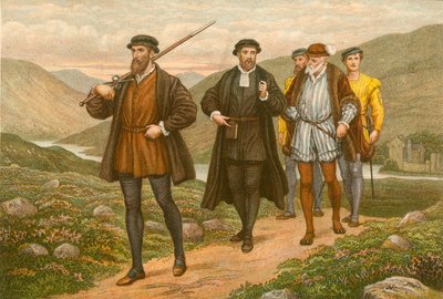 John Knox bærer sværdet før George Wishart, efter attentatforsøget ved Dundee af J.M.L. Ralston