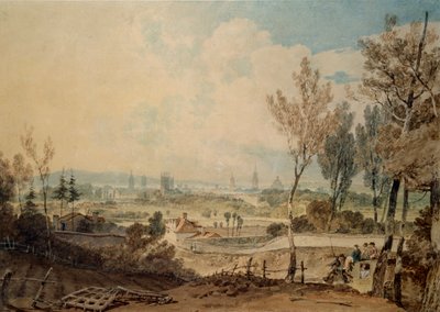 En udsigt over Oxford fra sydsiden af Headington Hill, 1803-1804 af Joseph Mallord William Turner