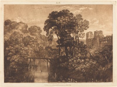 Berry Pomeroy Castle, udgivet 1816. af Joseph Mallord William Turner