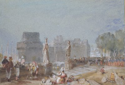 Slottet i Nantes, c1830 af Joseph Mallord William Turner