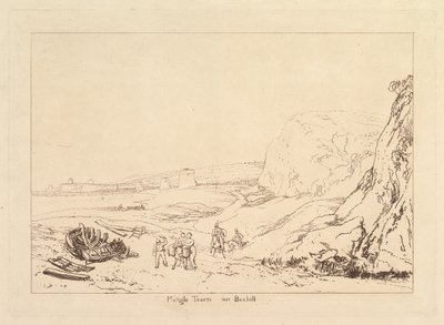 Martello Towers nær Bexhill, Sussex Book of Studies, del VII, plade 34, 1811. af Joseph Mallord William Turner