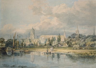 South View of Christ Church etc. from the Meadows, 1798-1799 af Joseph Mallord William Turner