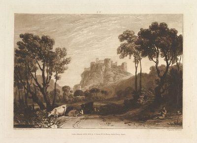 Slottet over engene Liber Studiorum, del II, tavle 8, 1808. af Joseph Mallord William Turner