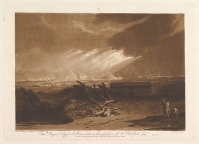 Egyptens femte plage Liber Studiorum, del III, plade 16, 10. juni 1808. af Joseph Mallord William Turner