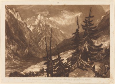 The Source of the Arveron, udgivet 1816. af Joseph Mallord William Turner