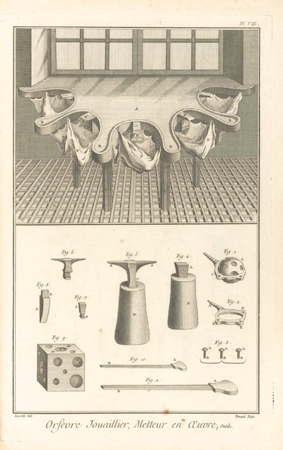 Guldsmed-juveler, implementer, illustration fra 