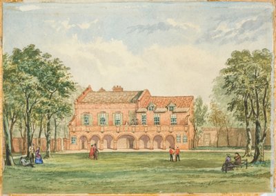 Old Forth House, Newcastle (kropsfarve, blyant og wc ombord) af J.R. Dewar