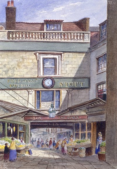 Swan Inn, Leadenhall Market, London, c1870 af JT Wilson