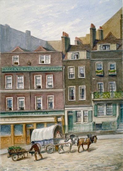 The Tiger Tavern, Tower Dock, London, 1868. af JT Wilson