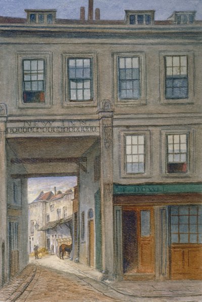 Udsigt over New Inn, Old Bailey, City of London, 1868 af JT Wilson