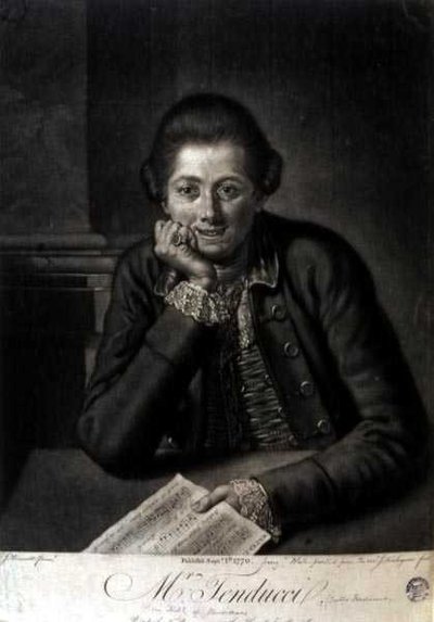 Mr Tenducci, graveret af John Finlayson (1730-76) af J. (after) Bruscett