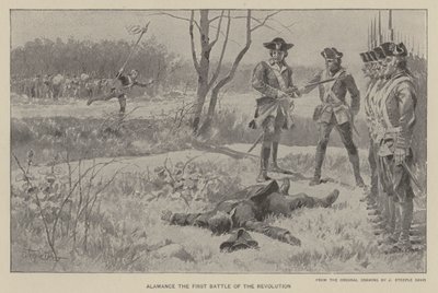 Alamance, The First Battle of the Revolution (Litho) af J. (after) Steeple Davis