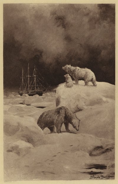 Peary i de arktiske områder (litho) af J. (after) Steeple Davis