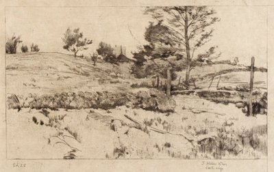 Landskab (skitse af marker) af J. Alden Weir