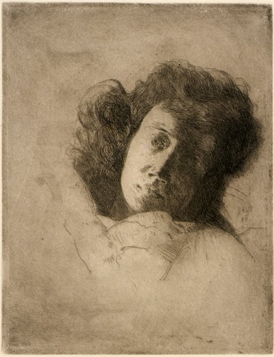 Studie af et kvindehoved af J. Alden Weir