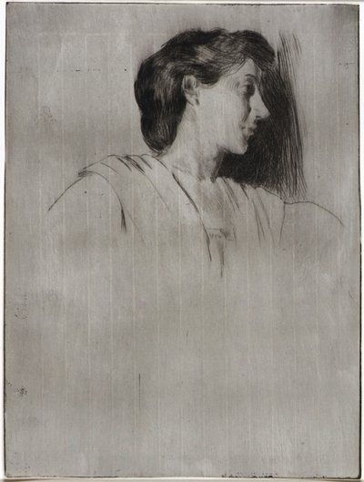 Studie af et kvindehoved i profil af J. Alden Weir