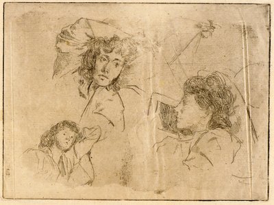 Tre hoveder - Skitser af J. Alden Weir