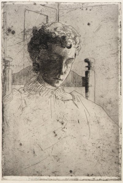 Kvinde kigger ned af J. Alden Weir
