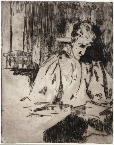 Kvinde læser af J. Alden Weir