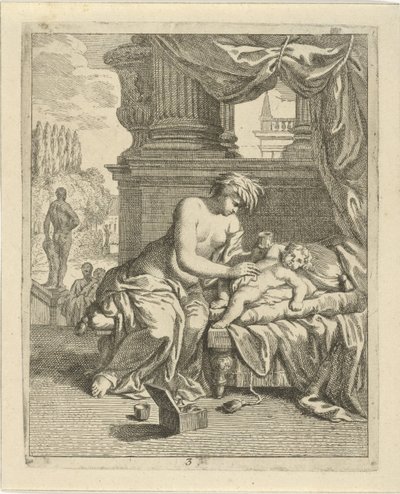 Thetis smører Achilles med ambrosia Scener fra Achilles
