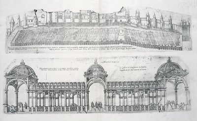 Udsnit af Montargis, fra "Les Plus Belles Batiments de France", udgivet i 1570