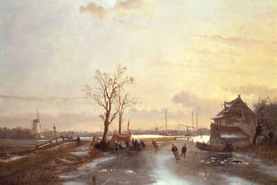Vinterscene, 1853 af J. Anton Mignon