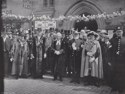 Lichfield Greenhill Bower, indsamling til processionen af J. Benjamin Stone