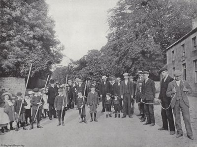 Den Northumbriske Baal-ild, der bringer Fagots ind af J. Benjamin Stone