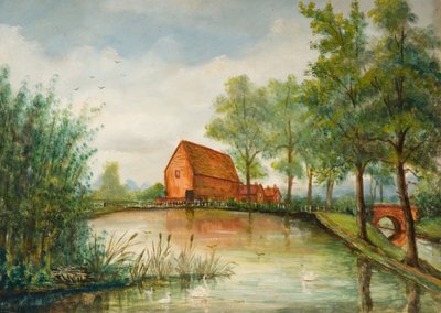 Old Pebble Mill Pool, Birmingham, 1800-tallet. af J. Booth