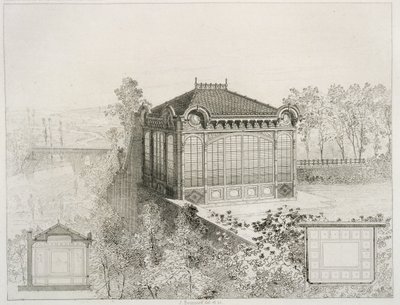 Planer og forhøjning af en havepavillon, ca. 1880 af J. Boussard